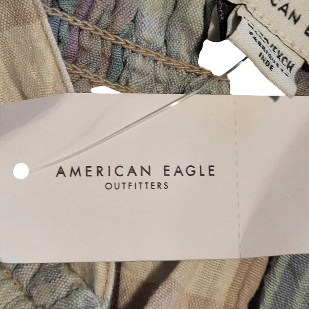 NEW American Eagle Outfitters X-Small Cotton Cropped Top Pink Blue Green Plaid - Picture 14 of 14